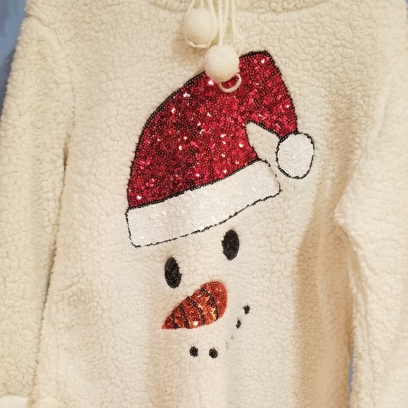 Sequins Sherpa Snowman Hoodie - Picture 2 of 3